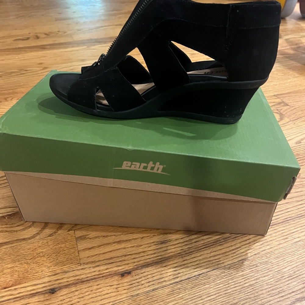 Earth Women's Elegant Black Wedge Shoes